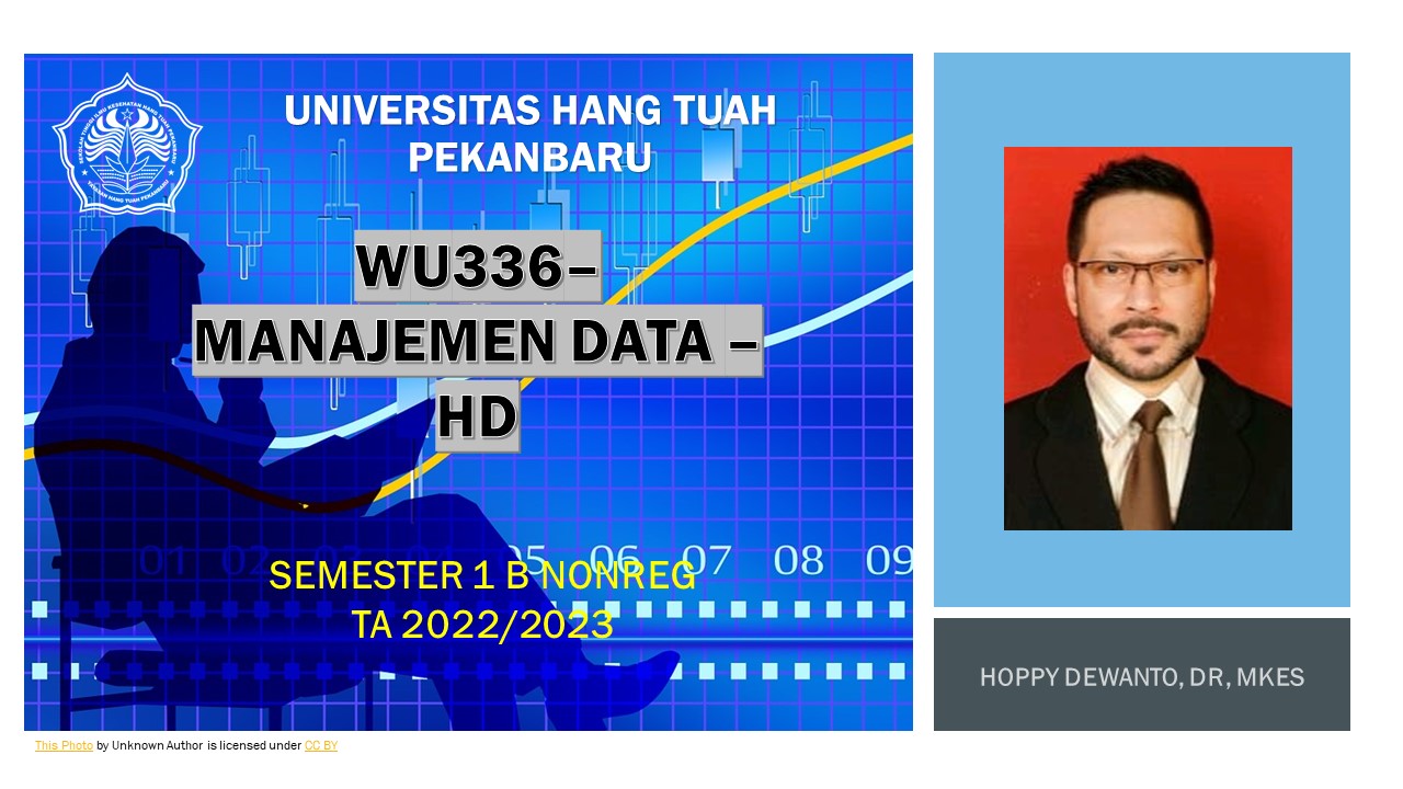 WU336 - MANAJEMEN DATA - Hoppy Dewanto, dr, MKes